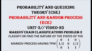 MARKOV CHAIN PROBLEM2  PQTCSE PRPECE UNIT3 VIDEO25 [upl. by Jethro]