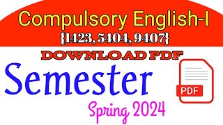 1423 solved assignment spring 2024 pdf BA solved assignment semester spring 2024 pdf aiou [upl. by Glory]