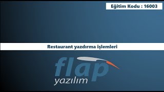 Restaurant yazdırma işlemleri  16003 [upl. by Ydnelg]