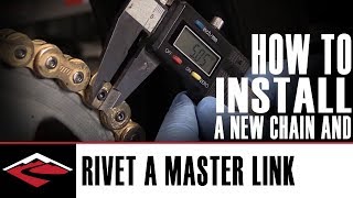 How to install a new motorcycle chain and how to rivet the master link [upl. by Kaule]