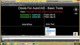 Add prefixSuffix to TextMtext Ctools for AutoCADBacsic tools [upl. by Enyahs584]