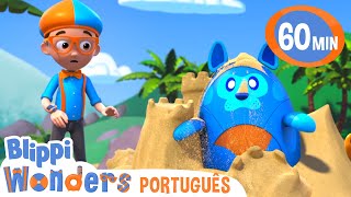 Areia  Blippi Brasil  Desenhos Animados Educativos [upl. by Pomeroy]