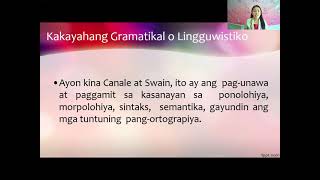 Kakayahang Lingguwistiko o Gramatikal [upl. by Aurlie]