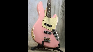 JB aged quotShell Pinkquot matching headstock by Alnus Bass 2023 [upl. by Ahsilav]