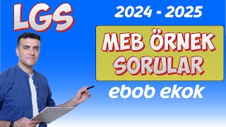 Ebob Ekok MEB ÖRNEK SORULAR 2025 kerim hoca [upl. by Yremrej]