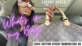 LOUIS VUITTON Speedy Bandouliere 40  WHATS IN MY BAG [upl. by Ennaimaj181]