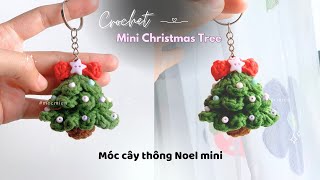 Eng sub 🎄 How to crochet a mini Christmas tree 🎄 Hướng dẫn cách móc cây thông noel mini đơn giản 🎄 [upl. by Amsab763]