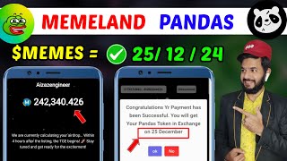 Memeland amp Pandas Airdrop 💵 🔥  Memeland MEMES Token Hotcoin listing trading start  Pandas ton gas [upl. by Hyde]