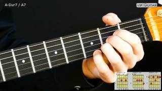 Gitarrenakkorde ADur7 Akkord  A7 chord [upl. by Reed]