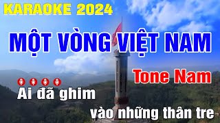 Một Vòng Việt Nam Karaoke Tone Nam Dm Beat Vừa Dễ Hát  Trung Hiếu [upl. by Fawcett]