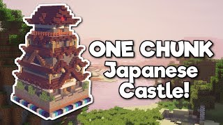 Minecraft Japanese Castle in ONE CHUNK 🏯 Tutorial [upl. by Intyre]