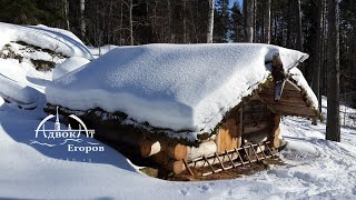 My Log Cabin in the Winter  17C Winter Camping [upl. by Koch]