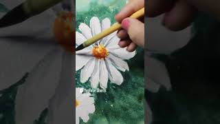 How to paint white flowers watercolorpainting lineandwash art [upl. by Meehyrb]