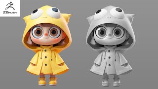 ZBrush Sculpting Crafting Super Cute Cartoon Mini Figures  Easy Miniature Sculpting Tutorial [upl. by Imray]