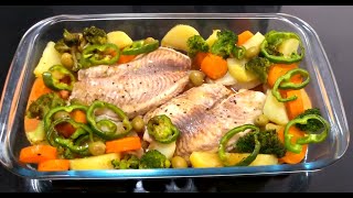 PEIXE NO FORNO COM LEGUMES MUITO FÁCIL [upl. by Nuhsed]