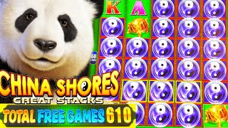 610 FREE GAMES Did I pick the right feature CHINA SHORES GREAT STACKS Slot Machine KONAMI [upl. by Weisberg924]