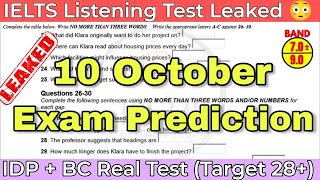 10 October 2024 IELTS LISTENING PRACTICE TEST 2024 WITH ANSWERS  IELTS EXAM PREPARATION  IDP amp BC [upl. by Ettedo]