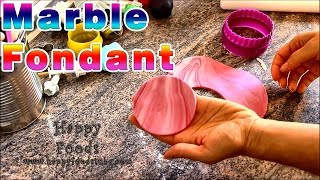 How to Make Marble Fondant with Food Colours Sugarcraft  HappyFoods [upl. by Means]