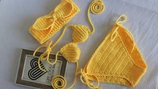 Traje de baño tejido a crochet para bebe  top conchitas de mar  paso a paso  1 parte [upl. by Jock506]