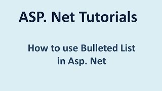 How To Use Bulleted List in ASPNET [upl. by Klinges]