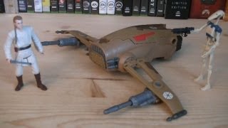 Star Wars MTT Droid Fighter with Obiwan Kenobi amp Battle Droid Class I Review [upl. by Yecram]