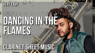 SUPER EASY Clarinet Sheet Music How to play Dancing In The Flames by The Weeknd [upl. by Eibo]