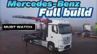 2019 MercedesBenz truck  Full Hooklift Build and HMF 3220 Crane Installation [upl. by Doerrer]