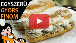 Gesztenyés eclair fánk  Recept Videók [upl. by Alvis724]