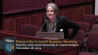 Pasco City Council Regular Meeting November 18 2024 [upl. by Sillad]