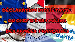 DÉCLARATION INQUIÉTANTE DU CHEF D’ÉTAT MAJOR DES ARMÉES FRANÇAISES couvre feupermis A [upl. by Lyndes837]