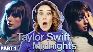 Vocal Coach’s FIRST TIME Listen to MIDNIGHTS  Taylor Swift Reaction Part 1 [upl. by Yelkao]