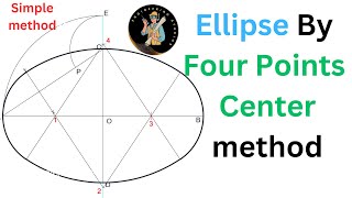 Ellipse by Four points method  engineeringdrawing [upl. by Auguste]