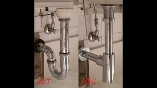 Ablauf und Siphon am Waschbecken tauschen Swap drain and siphon at sink [upl. by Aneehsal]