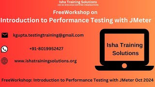 Free Workshop Introduction to Performance Testing with JMeter On 6th Oct 2024 [upl. by Aleinad]