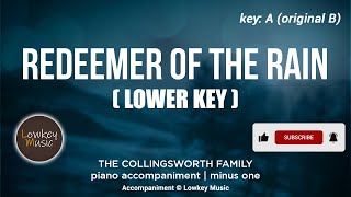 REDEEMER OF THE RAIN Lower Key  Minus One  Piano Accompaniment with Lyrics [upl. by Hanej]