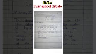 Notice inter school debate notice notice writing ajstudyroyal [upl. by Akemahs]