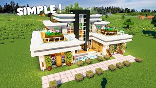 How to build EASY Large Modern Mansion  Minecraft tutorial [upl. by Oab407]