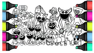 Poppy Playtime Chapter 4 Big Coloring Pages newHow to Color ALL Bosses from All Chaptersncs music [upl. by Nairda]