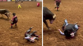 Knocked Out Cowboy Saved From Bull’s Horns by Dad [upl. by Adamina868]