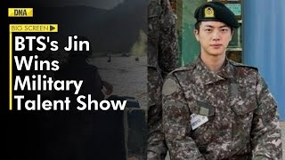 BTSs Jin wins military talent show get a vacation with his teammates  BTS  BTS Army [upl. by Idarb676]