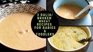 3 Dalia or Broken Wheat or Cracked Wheat Recipes for 8 Months  Babies Toddlers and Kids [upl. by Nora]