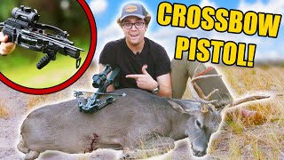 First Hunt With PISTOL CROSSBOW Buck Kill [upl. by Limak588]