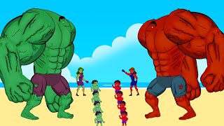 Evolution Of GREEN HULK Family Vs Evolution Of RED HULK Family  Who Is The King Of Super Heroes [upl. by Osnohpla607]