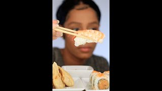 ASMR SUSHI  SHRIMP TEMPURA ROLL  SPICY TUNA  SHRIMP EBI  CRAB RANGOON  FRIED OYSTER  MUKBANG [upl. by Eenerb]