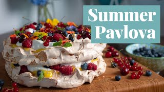 The Easiest Pavlova Recipe with Lemon Curd amp Summer Berries [upl. by Pitchford136]