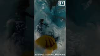 CLOSE CALL  French Skiers Camera Captures Terrifying Fall in the Alps [upl. by Ellah975]