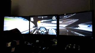 Eyefinity 3 Monitors 26 quot inch Ati Hd 5970 Res 5760 x 1200 NFS Shift Bugatti Veyron [upl. by Aliza]