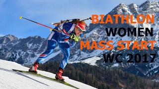 BIATHLON WOMEN MASS START 19022017 World Championships Hochfilzen Austria [upl. by Wyck]