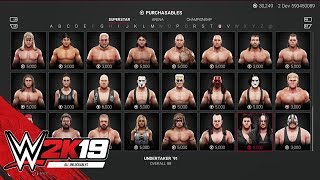 WWE 2K19 All Unlockables Superstars Legends Arenas amp Championships [upl. by Pompei321]