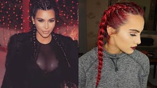 Kim kardashian inspired dutch braids [upl. by Annaj2]